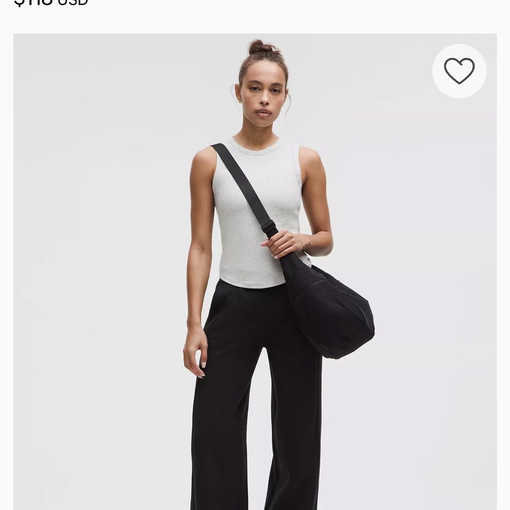 WORN TWICE! lululemon scuba wide leg pant - black - women’s M